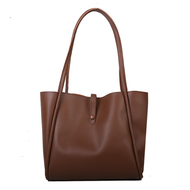 Korean style pure color sub-mother package 2026 new simple handbag tote bag high-volume fashion shoulder bag