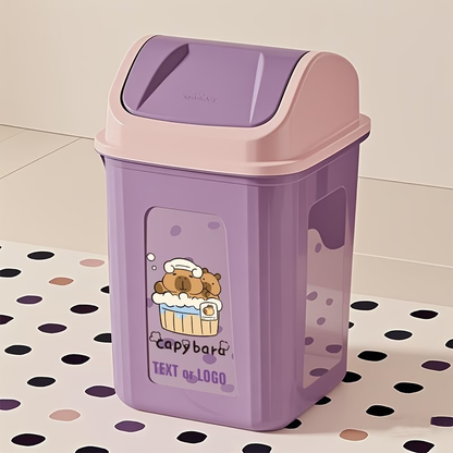 Trash cans for small spaces - Slim rectangular push-to-open trash can