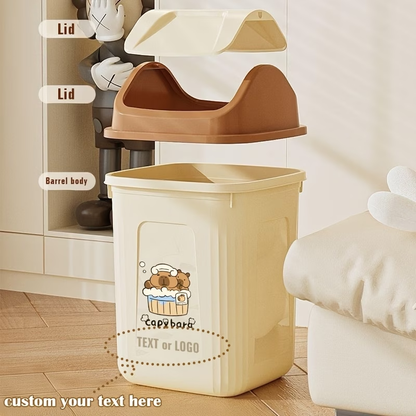 Trash cans for small spaces - Slim rectangular push-to-open trash can