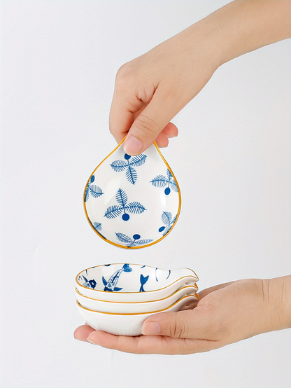 Japanese-style porcelain condiment dish, household soy sauce dish, vinegar dish