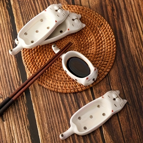 2-piece cat ceramic condiment dish set