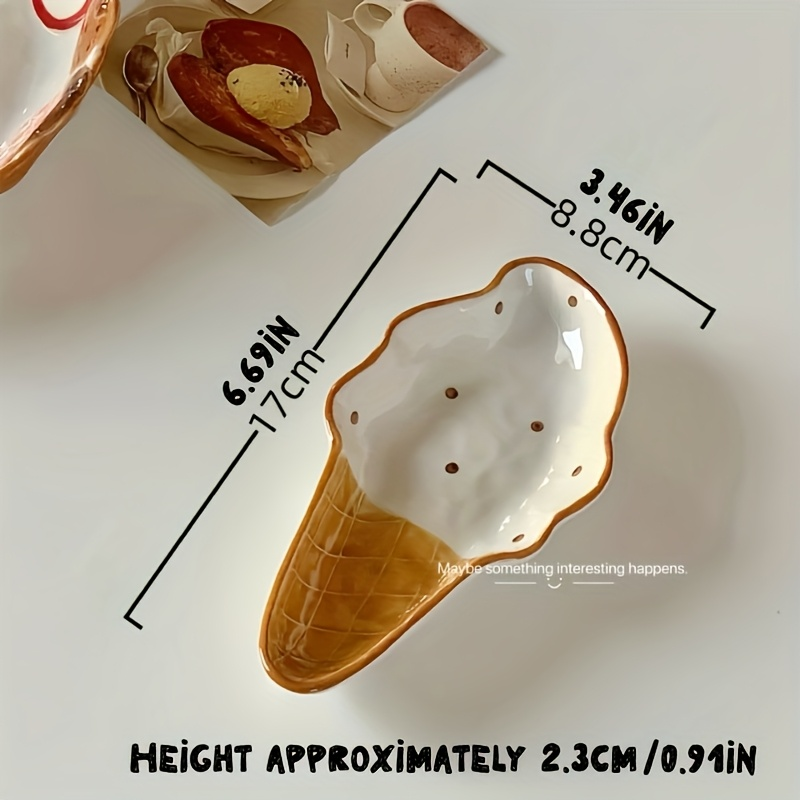 2-piece ice cream-shaped dish set, cute condiment dish