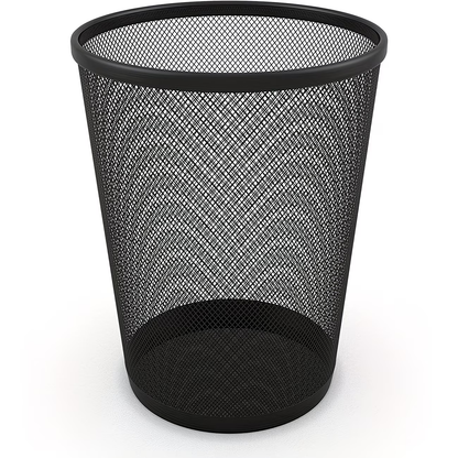 Two 4-gallon wire mesh trash cans - open and ventilated design