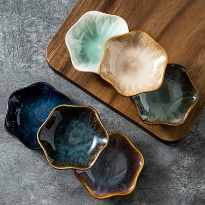 4/6-piece set of kiln-fired Japanese ceramic sauce dishes and condiment dishes