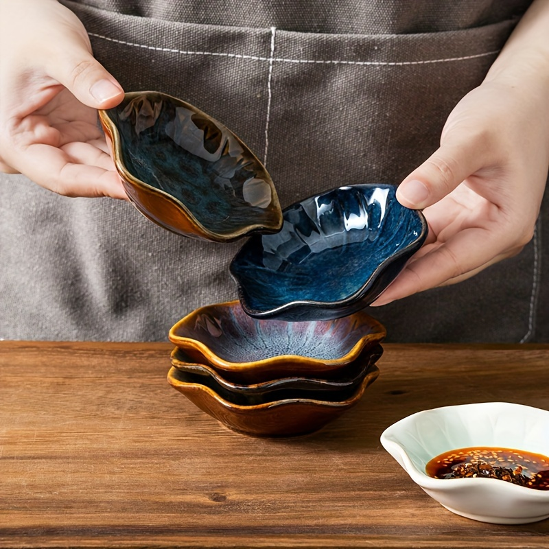 4/6-piece set of kiln-fired Japanese ceramic sauce dishes and condiment dishes