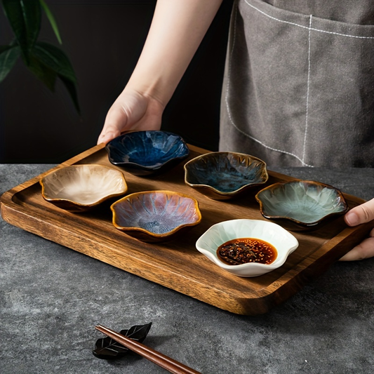 4/6-piece set of kiln-fired Japanese ceramic sauce dishes and condiment dishes