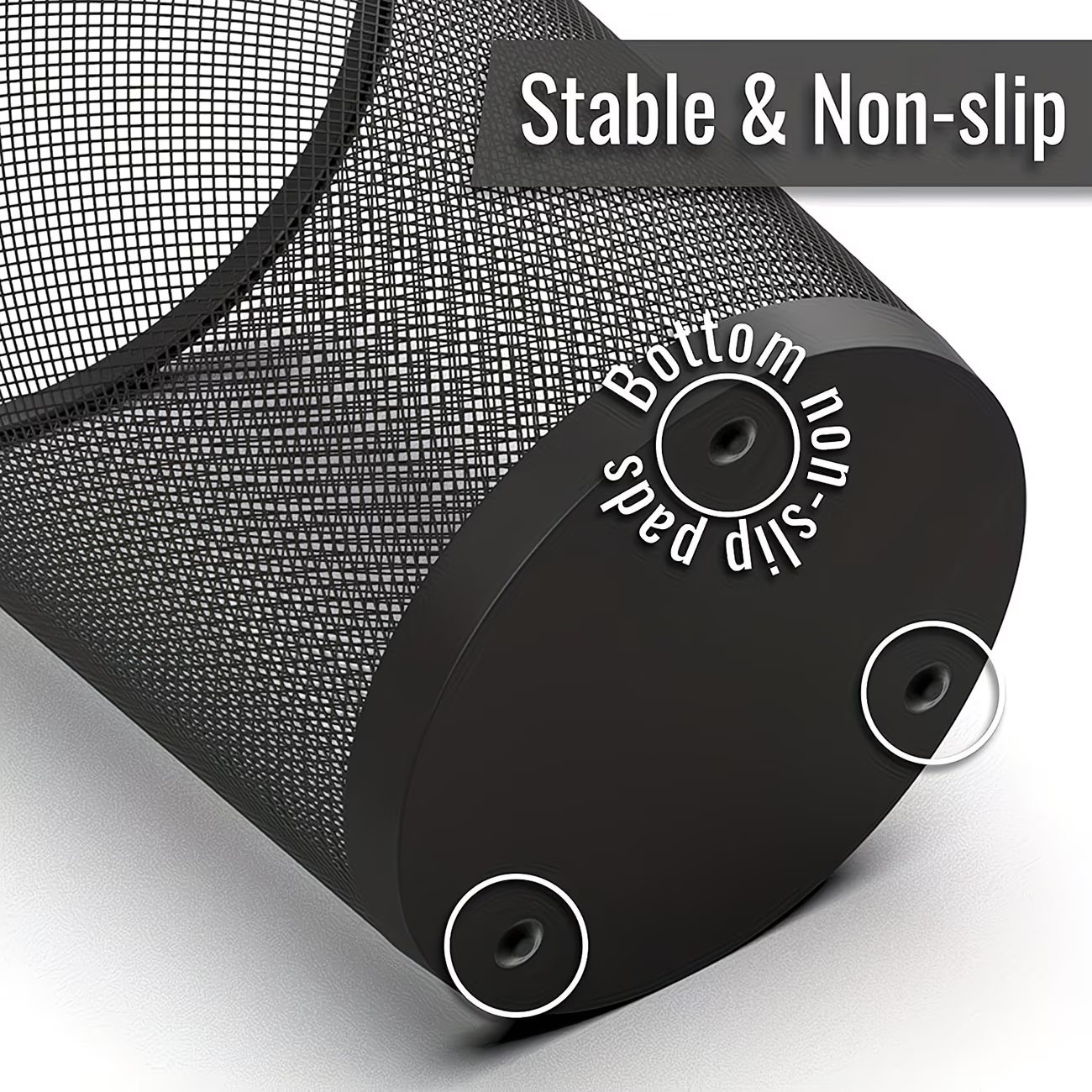 Two 4-gallon wire mesh trash cans - open and ventilated design