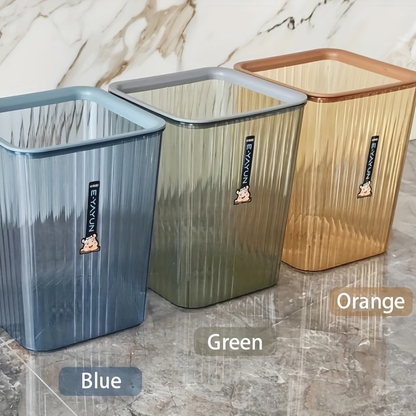 Large capacity trash can / Beautiful and simple pleated design / Plastic waste paper bin