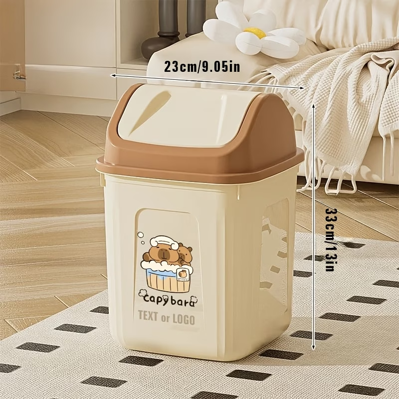 Trash cans for small spaces - Slim rectangular push-to-open trash can