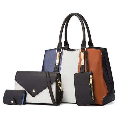 Stitching Handbags For Ladies Shoulder Bags Large Capacity Women Hand Bags 4 in 1
