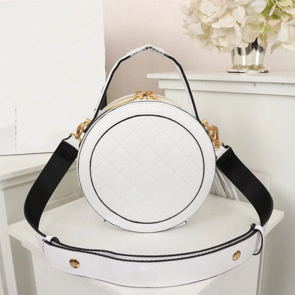 Black Leather Round Trending Designer Luxury Brand Bags Women Handbags Ladies