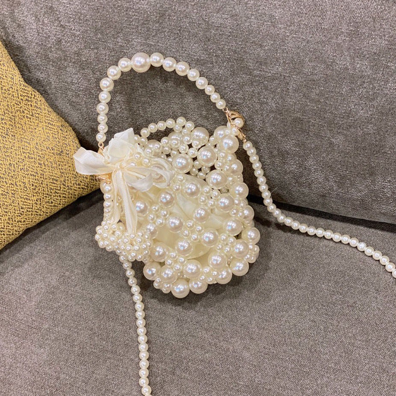 Latest Womens Luxury Handmade Pearl Clutch Bag  Handbag Evening Bucket Bags Ladies