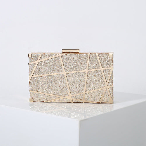 Multi-colors bling box shiny geometry evening dinner pu leather pocketbooks clutch bag