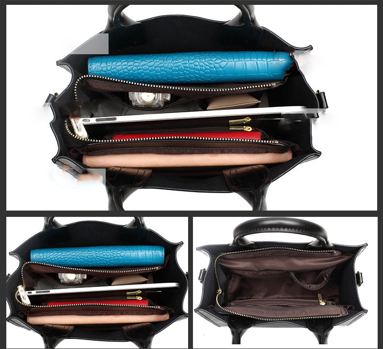 Fashion Minimalist Trendy Design Modern Big square bag Solid Zipper Frame Soft Genuine Leather
