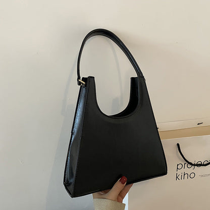 Triangle Small Tote Bags Ins Hot Hit Color Shoulder Underarm Bags Quality PU Leather Women Armpit Purses
