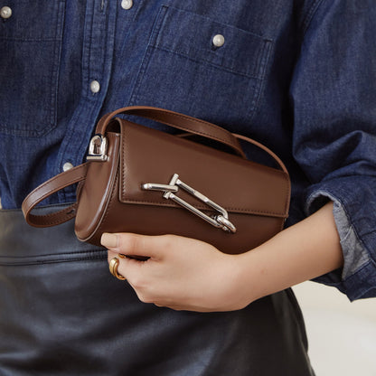 New Arrival Genuine Cow leather Handbag Small Square Lock Box Bag Women’s Crossbody Shoulder Bag