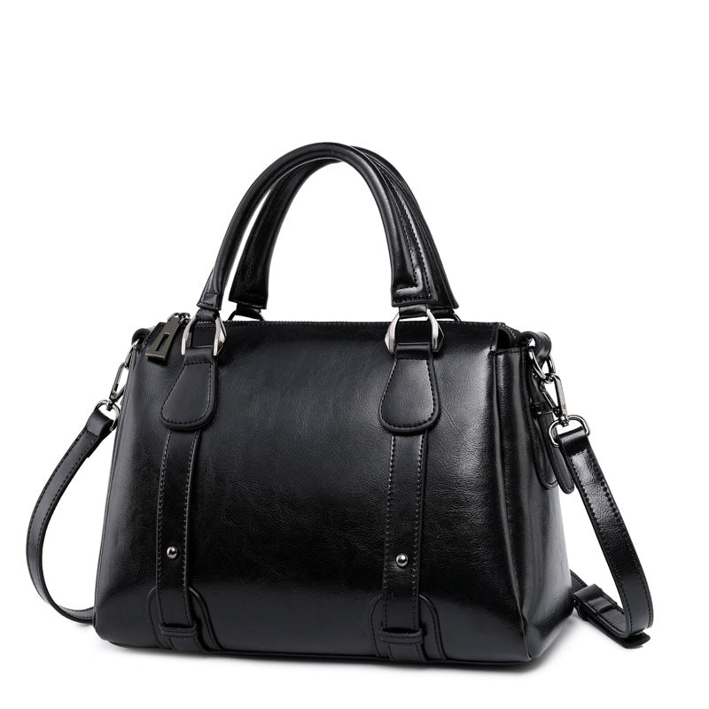 Fashion Leather Large Capacity Handbag Travel Ladies Genuine Leather College Shoulder Bags