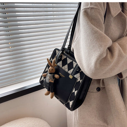 New Fashion Cross-body Bag Fashion Shoulder Bag Student Bag Women’s 2026 Autumn and Winter PU Single Guangdong Pendant Geometric