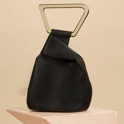 Personalized Acrylic Handle Irregular Shape Bags PU leather Solid New Bucket Handbags Purses