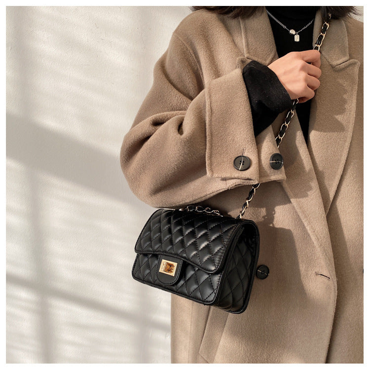 Girl 2026 new fashion mini bag ins shoulder bag rhombus chain bag