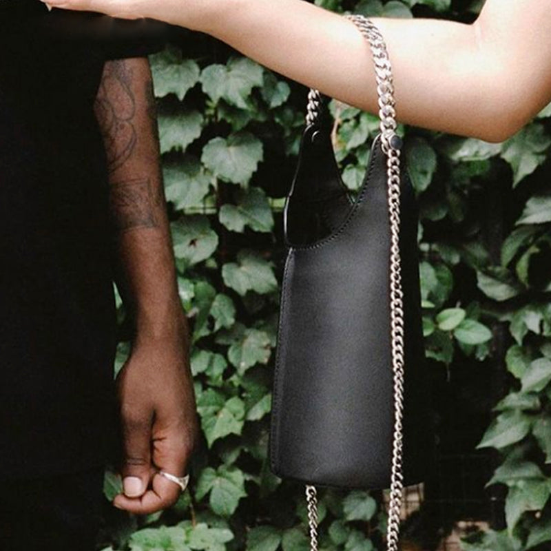 New bag high-quality bucket bag Korean niche thick chain semi-circular handle ins messenger bag