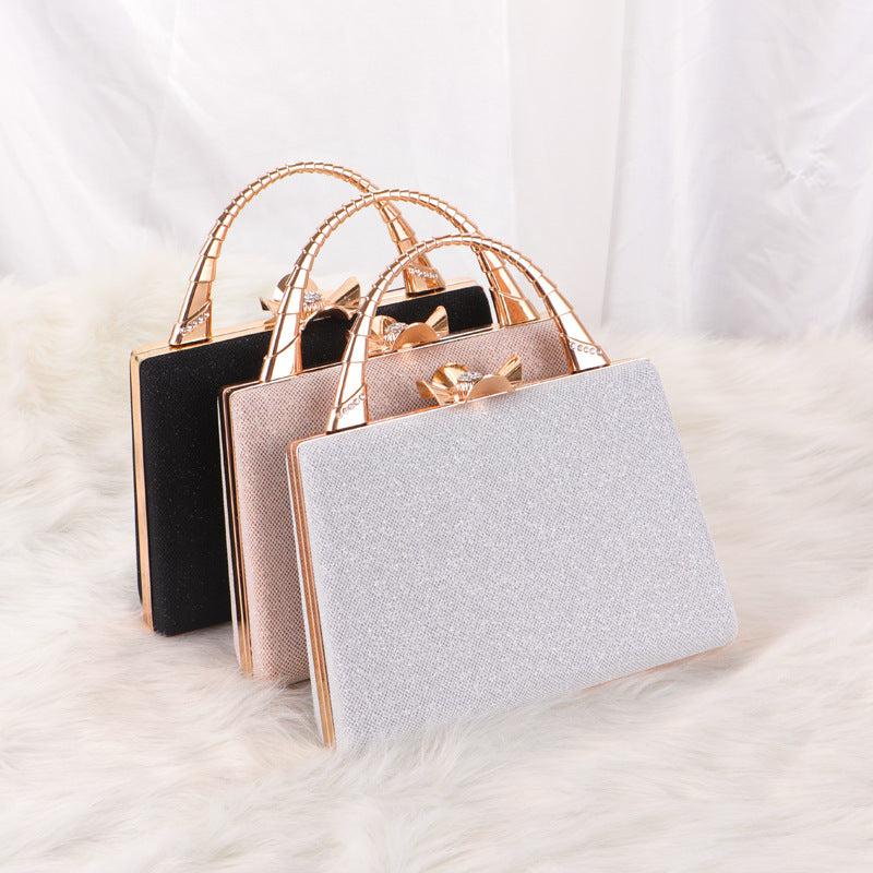 Vintage Shining Pu Clutch Bag Chain Evening Purses for Wedding Party