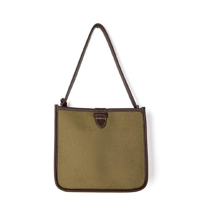 Hot Korean Style Ladies Canvas & Pu leather Shoulder Bag Women Handbag With Small Pouch