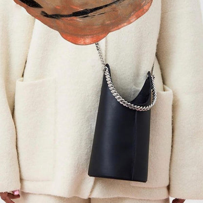 New bag high-quality bucket bag Korean niche thick chain semi-circular handle ins messenger bag