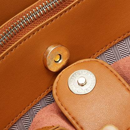 Minimalist Tote Bags With Purse Big Handbags for Women Genuine Leather Shopping Shoulder Bags