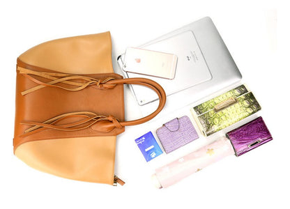 New Korean Top Grain Genuine leather Handbag  Ladies High Quality Leisure Large Tote Bag With Tassel