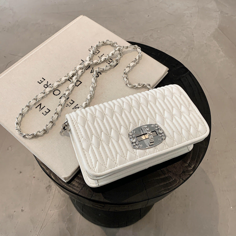 Women’s bag 2026 fashionable new fashion wrinkle chain Diamond Purse