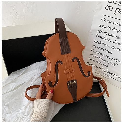 Fashion 3D Violin Girl’s Multipurpose Purse Hand Bag Backpack or Women Pu Leather Handbags