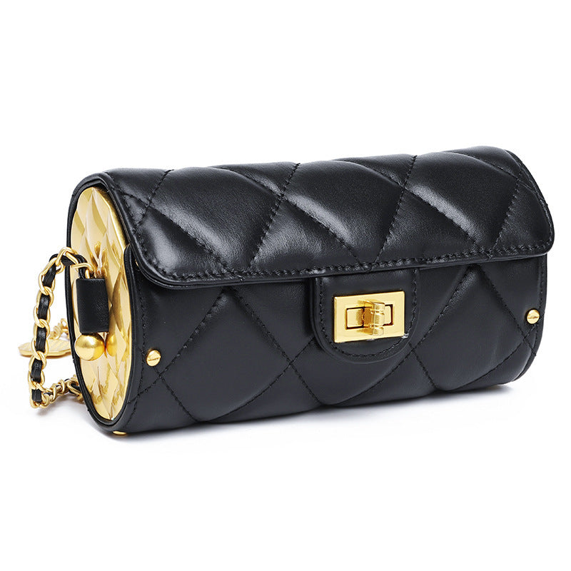 Korean version of the diamond chain bag fashion retro sheepskin messenger bag shoulder cylinder