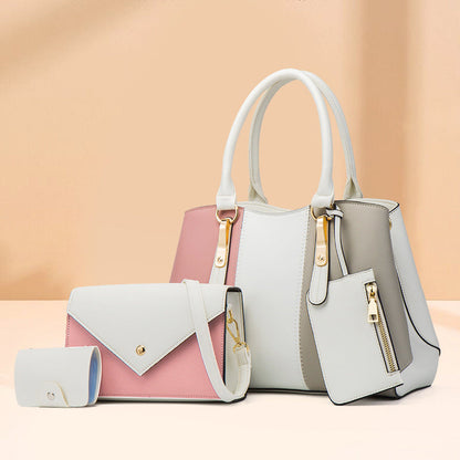 Stitching Handbags For Ladies Shoulder Bags Large Capacity Women Hand Bags 4 in 1