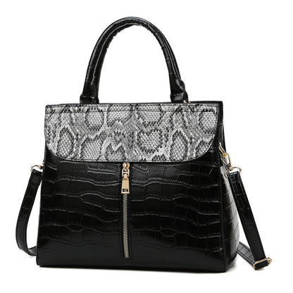 middle zipper design bag serpentine women handbag and purse