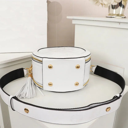 Black Leather Round Trending Designer Luxury Brand Bags Women Handbags Ladies