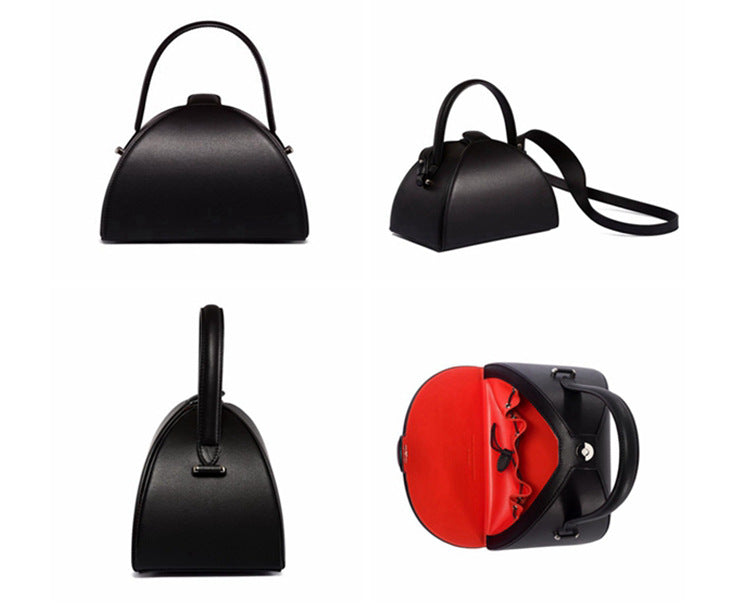 Bag women new trend box crossbody PU leather half round bag handbag shoulder trendy bag for ladies