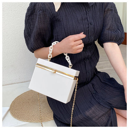 Multiple colour square box lock acrylic bag crossbody bags women handbags purse lady