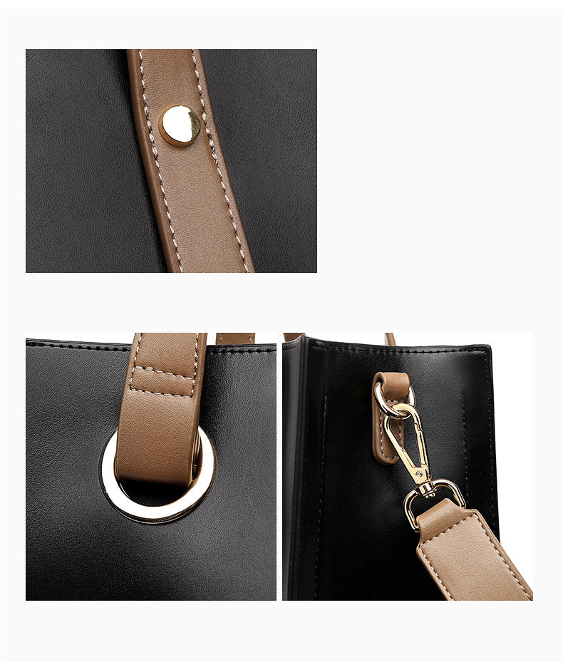 High Quality Luxury Fashion PU Leather Shoulder Bucket Bag New Large Capacity Casual Totes Women Purse and Handbags