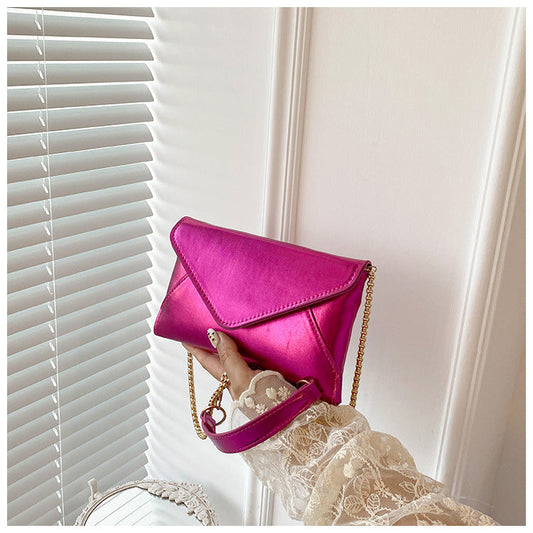 2026 new fashion candy color ins girls chain triangle cover shoulder messenger bag