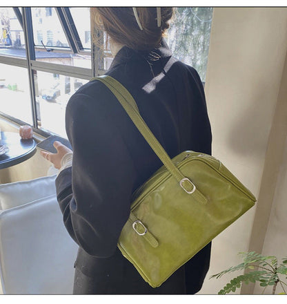 2026 Boston Bag Women Shoulder Bag Oil Wax Leather Fashion Underarm Women’s Hand Bag