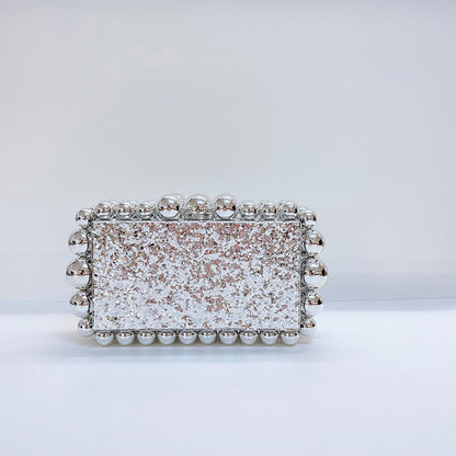 Elegant and Luxury ladies marble acrylic bead clutch handbag evening party bags prom purse