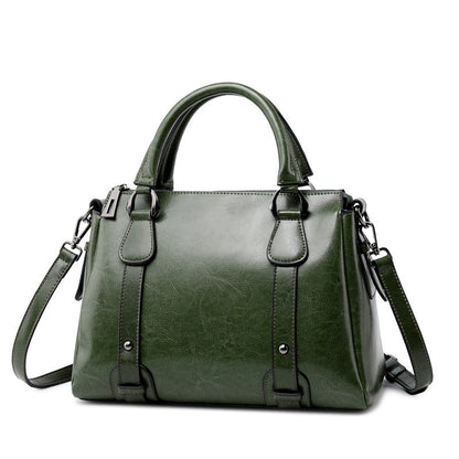 Fashion Leather Large Capacity Handbag Travel Ladies Genuine Leather College Shoulder Bags