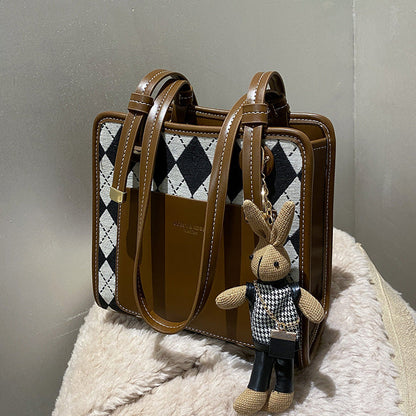 New Fashion Cross-body Bag Fashion Shoulder Bag Student Bag Women’s 2026 Autumn and Winter PU Single Guangdong Pendant Geometric
