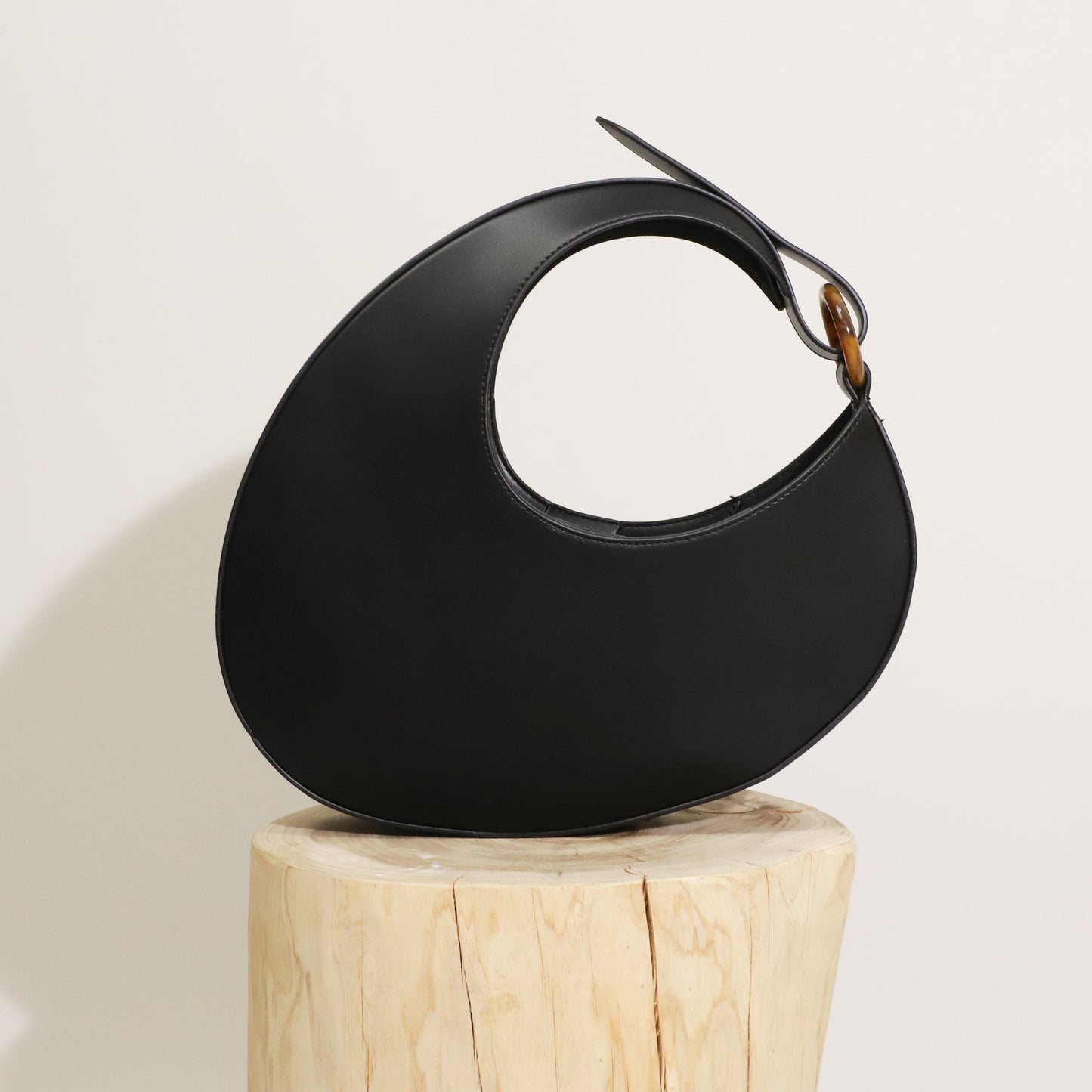 New Moon Shape PU Leather Oval Women Hand Bags