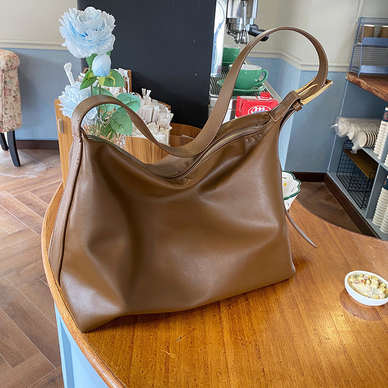 Daily bag soft leather simple shoulder bag new women’s high-capacity messenger bag
