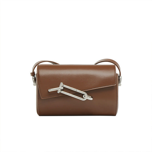 New Arrival Genuine Cow leather Handbag Small Square Lock Box Bag Women’s Crossbody Shoulder Bag