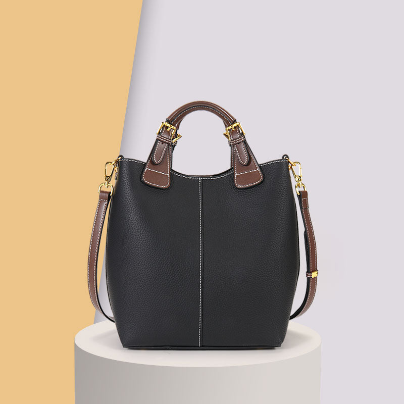 high quality Latest Bucket 2 In 1 Bag Sets Designer Women Leather Litchi grain Handbag