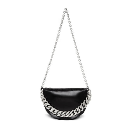Semicircle shaped chunky chain luxury fashion woman crossbody shoulder bag