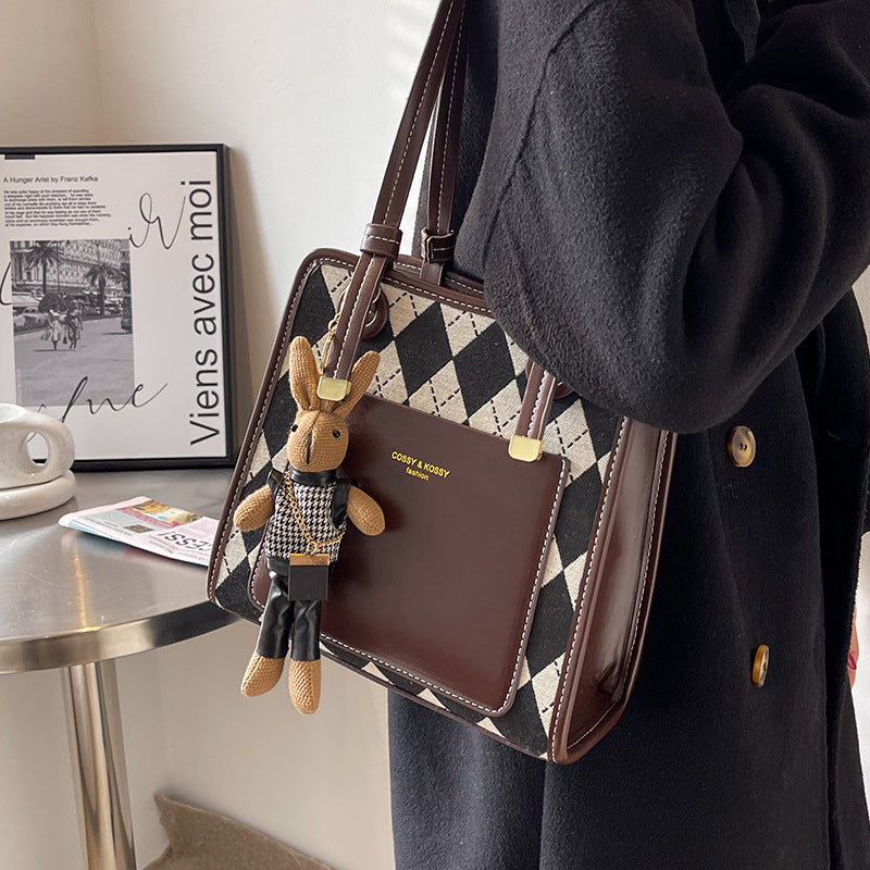 New Fashion Cross-body Bag Fashion Shoulder Bag Student Bag Women’s 2026 Autumn and Winter PU Single Guangdong Pendant Geometric